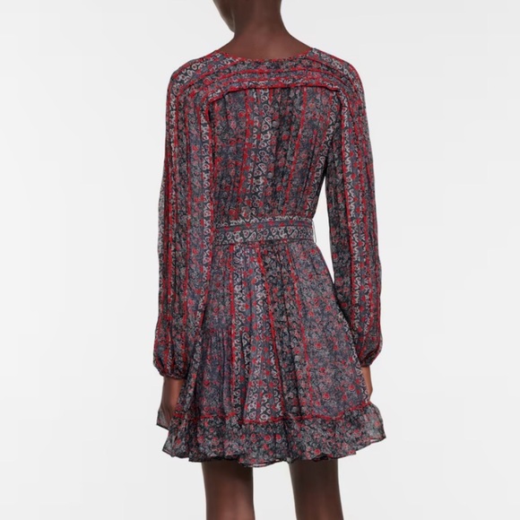 Ulla Johnson Eleni Floral Long Sleeve Dress with Belt Womens Size 6 - Picture 13 of 15